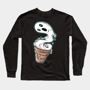 Soft Ice Waffle Ghost Cream Costume For Halloween Long Sleeve T-Shirt